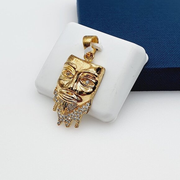 "14K Gold Plated Cubic Zircon Pendant, INUS1BR020 - Picture 4 of 9